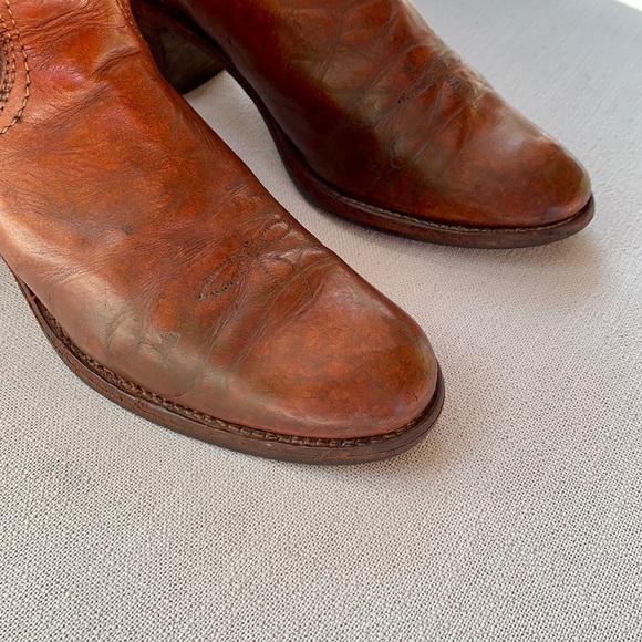 FRYE True Vintage Black Label Embroidered Stitching Tall Knee High Boots, Size 7 - Picture 10 of 15